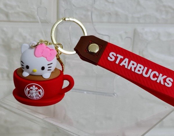 Producto - Llavero Hello Kitty taza roja Goma 3D