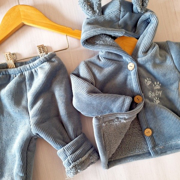 Producto - Conj. Corduroy con Corderito Azul