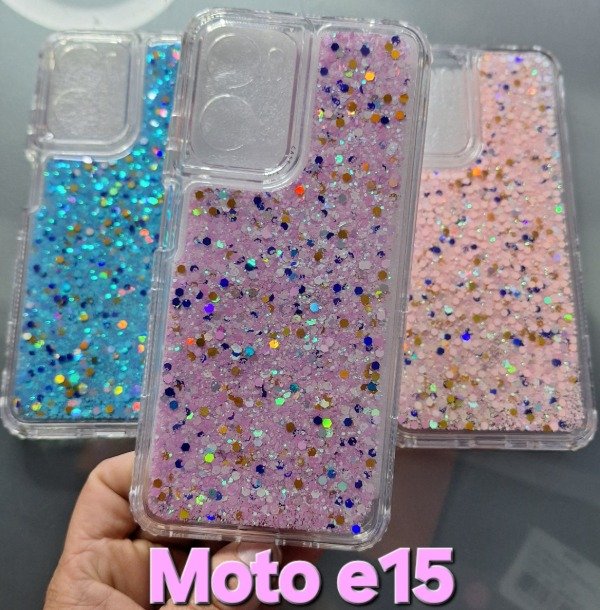 Producto - Fundas glitter 360. Moto e15
