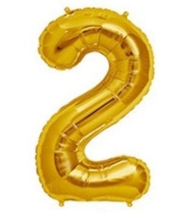 Producto - Globo Número dorado N2 - 1M x unidad