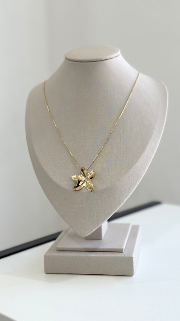 Producto - Conjunto flor pequeña 45cm laminado en oro 18k