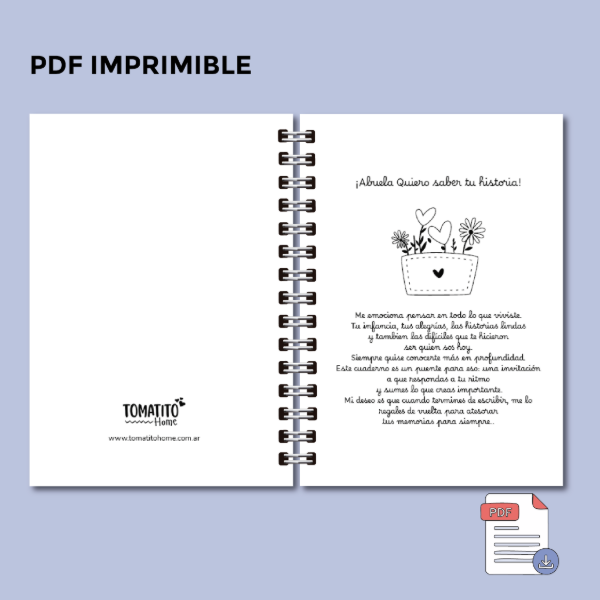 Producto - Interior PDF Diario Abuela quiero saber tu historia