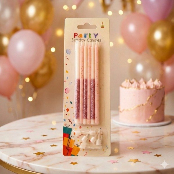 Producto - Vela Combinada Rosa x 6