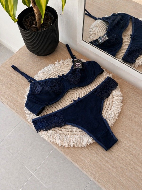 Producto - Conjunto moka con aro - algodon y encaje