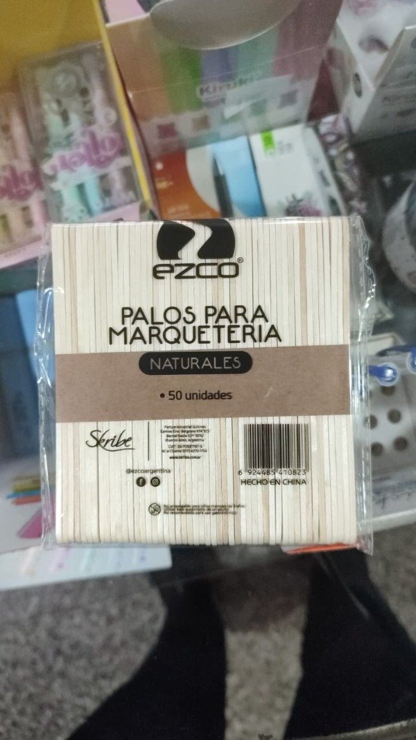Producto - EZCO PALOS/PALITOS DE HELADO PARA MARQUETERIA NATURALES 50 UNIDADES