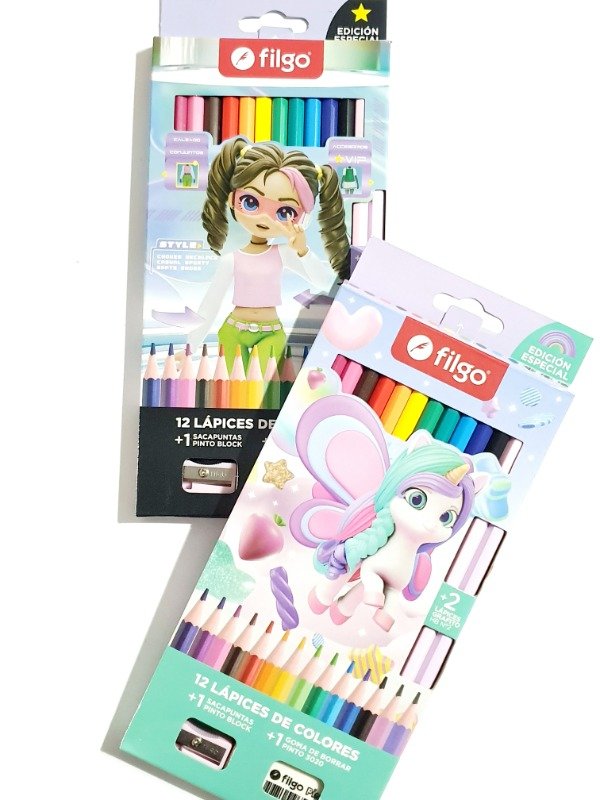 Producto - Filgo Pinto x12 + Goma + Sacapuntas.