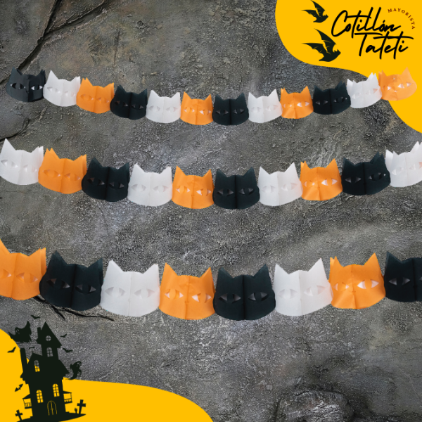 Producto - GUIRNALDA GATOS 3 colores - 360cm