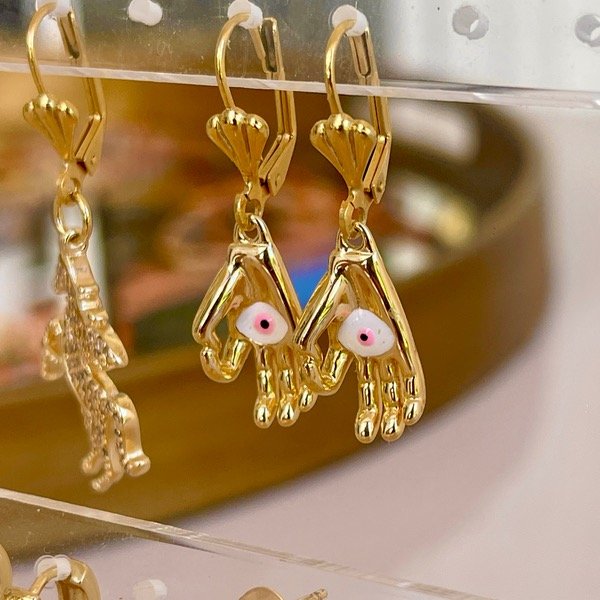Producto - Aros mano de fatima rosa
