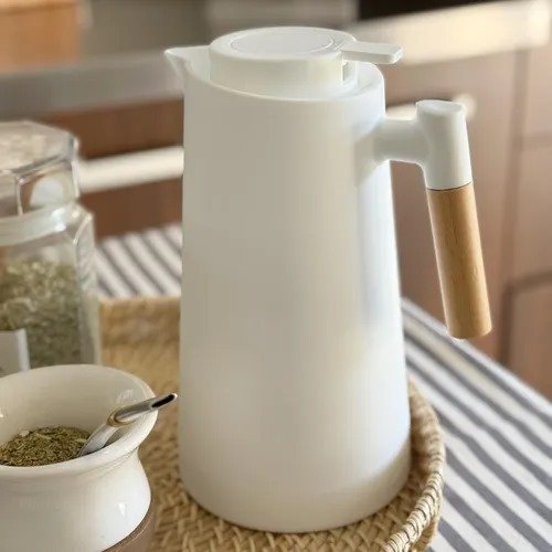 Producto - JARRA MANGO BAMBOO CON VIDRIO 1L BLANCA