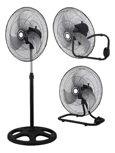 Producto - Ventilador 10 pulgadas 3 en 1 (pie, piso y pared) 3 velocidades y 3 aspas 60W