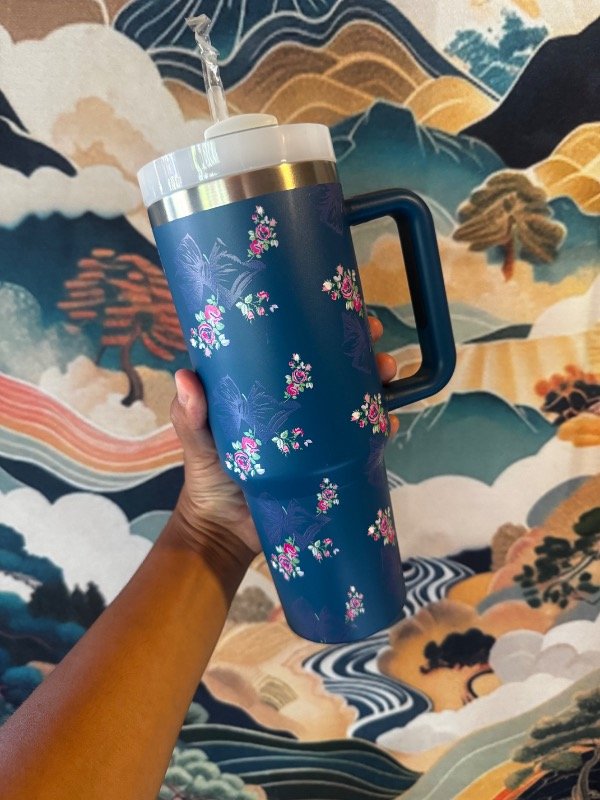 Producto - VASO TÉRMICO AZUL FLORES