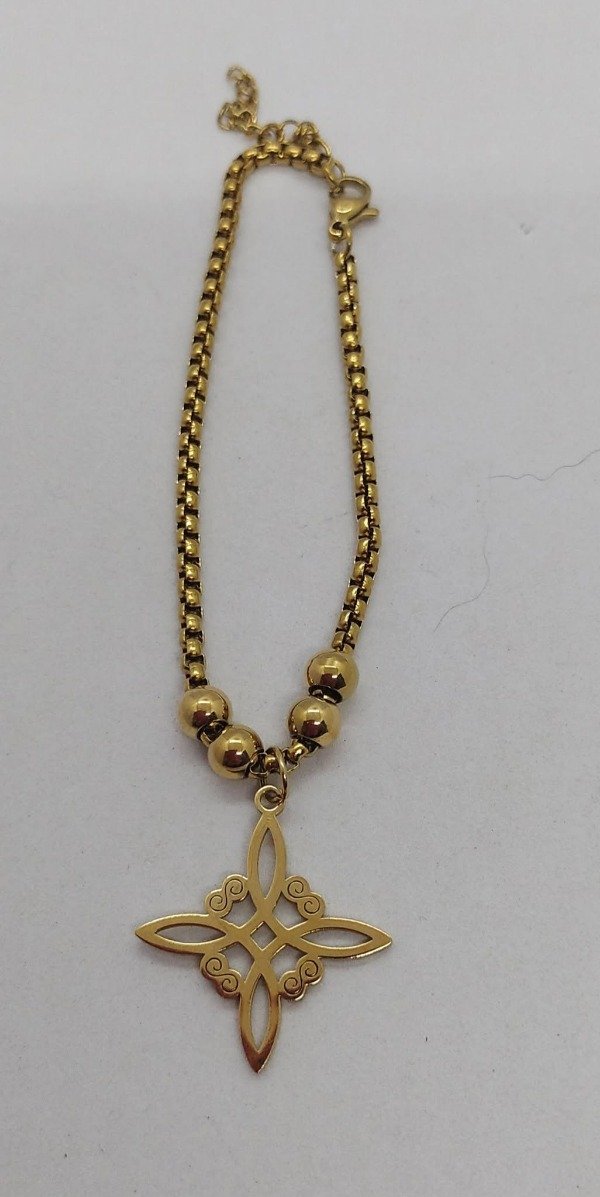 Producto - Pulsera nudo de bruja dorada