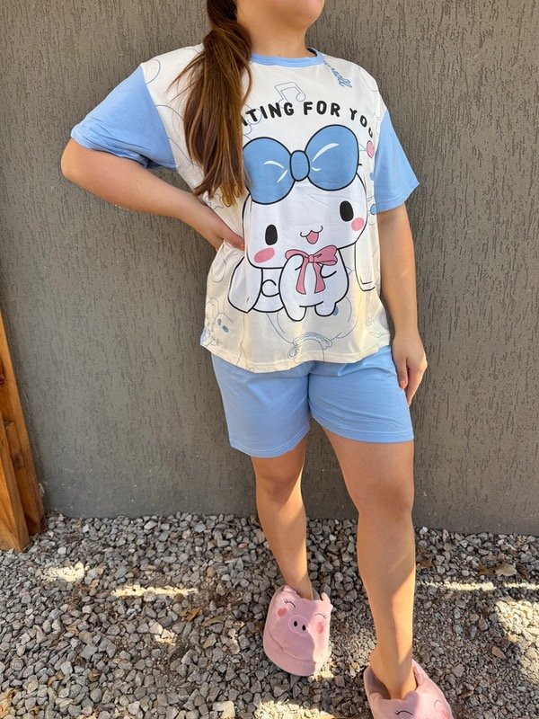 Producto - Pijama 3 piezas cinnamoroll celeste