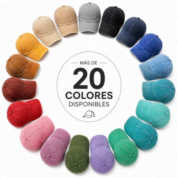 Producto - Pack por 06 Gorras Lisas Vintage algodón regulables Mayorista Mas De 20 Colores