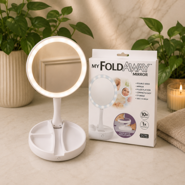 Producto - ESPEJO DOBLE PLEGABLE CON LUZ LED MAQUILLAJE JG988