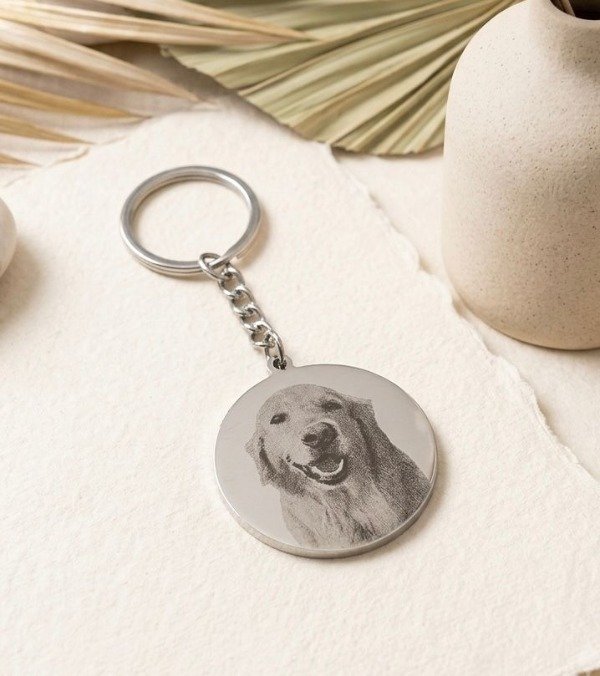 Producto - Llavero Personalizado Mascota Foto Grabado Acero Quirurgico con Caja Regalo - 2