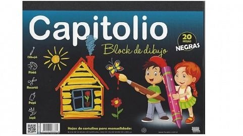 Producto - Block de dibujo color Negro N5 Capitolio