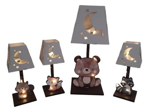 Producto - Souvenirs Decorado Ositos Mdf 20u+2 Centrales+luz Led - 3
