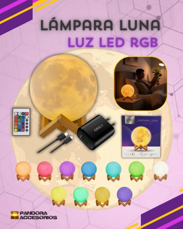 Producto - Lámpara Luna Luz Led RGB