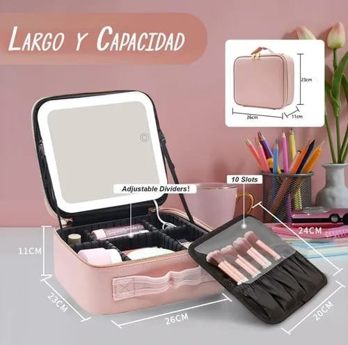 Producto - Bolso para Maquillaje con espejo luz led