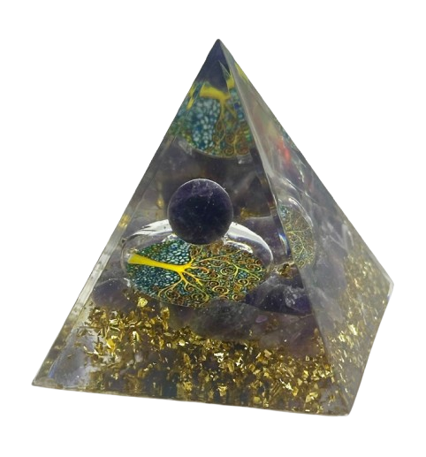 Producto - Pirámide Orgonita Árbol de la Vida y Amatista