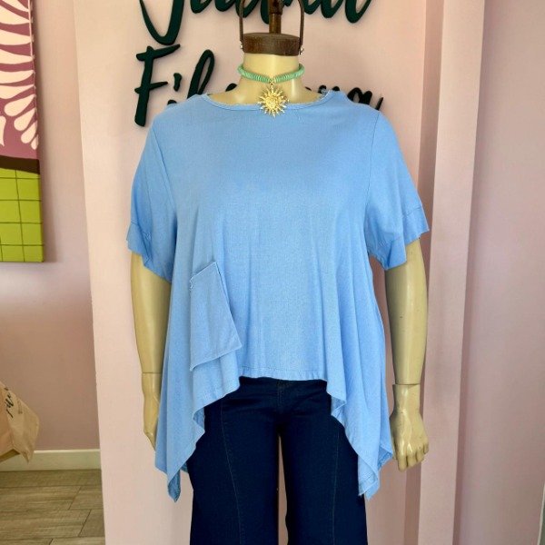 Producto - Blusa de lino con pico y bolsillo 7311 - 0