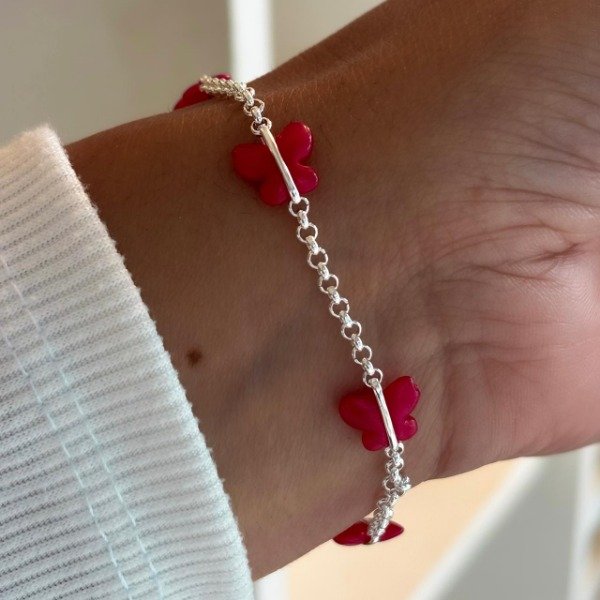 Producto - Pulsera con mariposas fucsia (cod: 819)