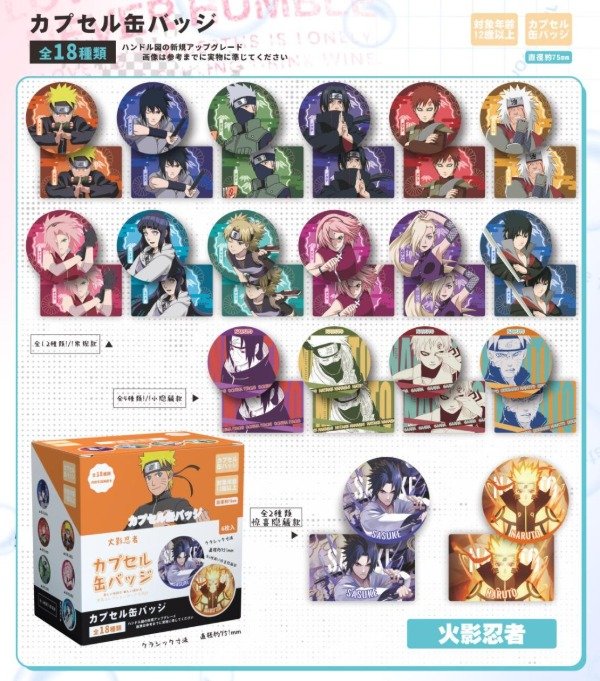 Producto - BLIND Box. NARUTO - Pin 75mm (Por unidad)