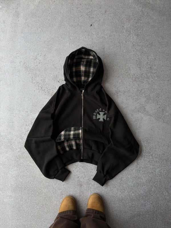 Producto - ZIP HODDIE COMBINED BLACK