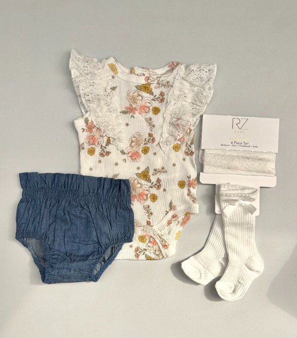Producto - Conjunto para Niñas Marca Rachel Zoe Denim White