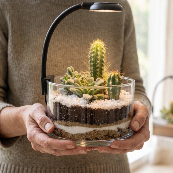 Producto - Terrario Paloma con base y luz led - 0