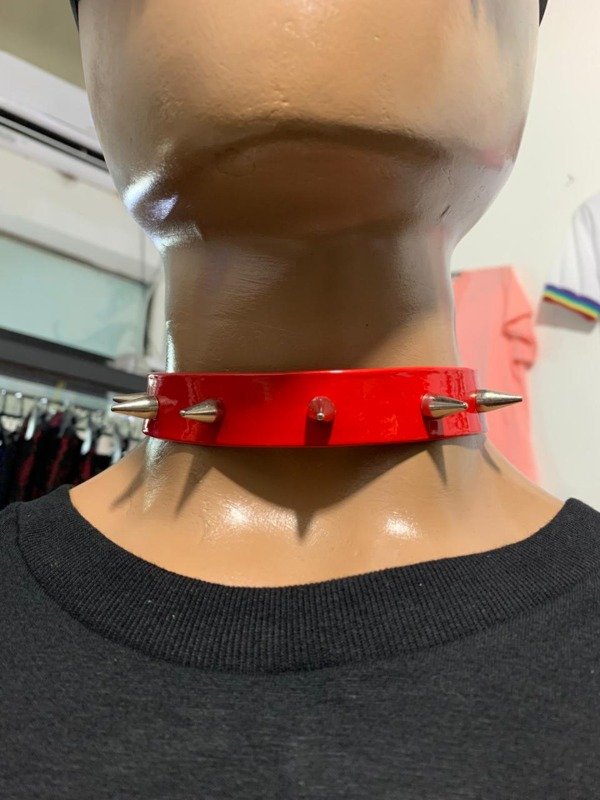 Producto - Choker Rojo Púas BBK