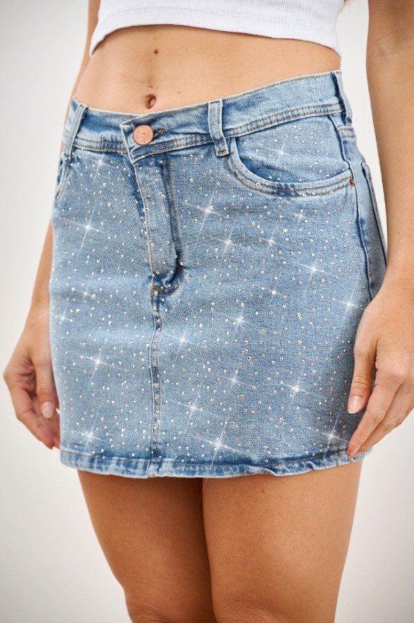 Producto - Pollera jeans con strass