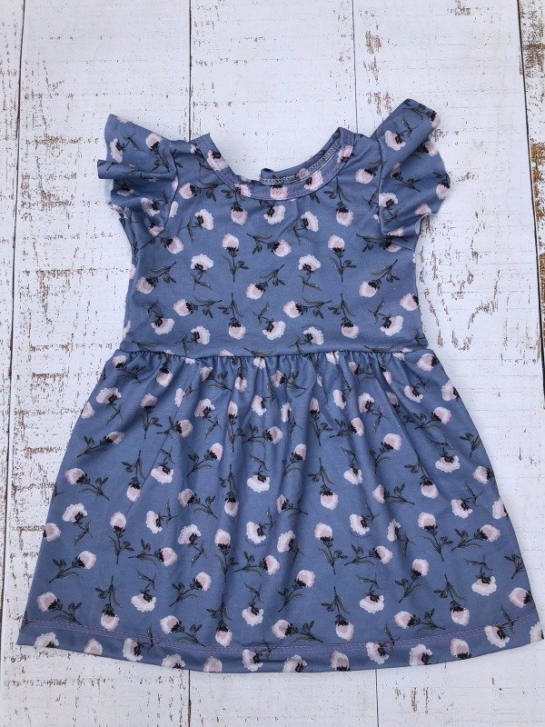 Producto - Vestido Bebe Manga Corta Flores de Algodon