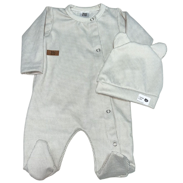 Producto - Enterito cuadrille gris c/gorro