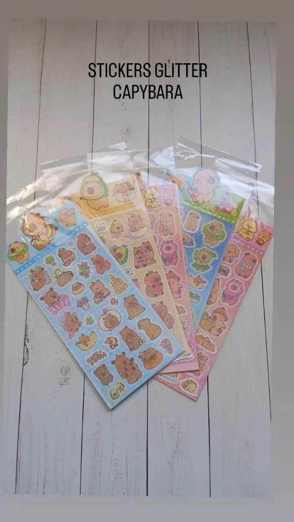 Producto - STICKERS CON GLITTER CABYBARA