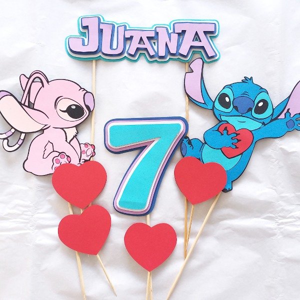Producto - Cake Topper Stitch Corazones