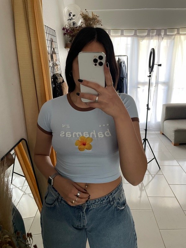 Producto - Baby tee Bahamas celeste