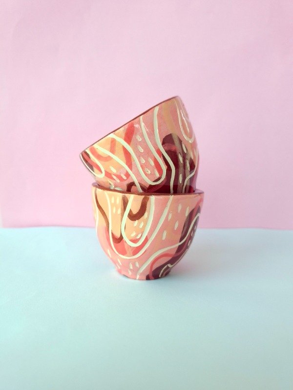 Producto - Pocillos mini Rosa esgrafiado