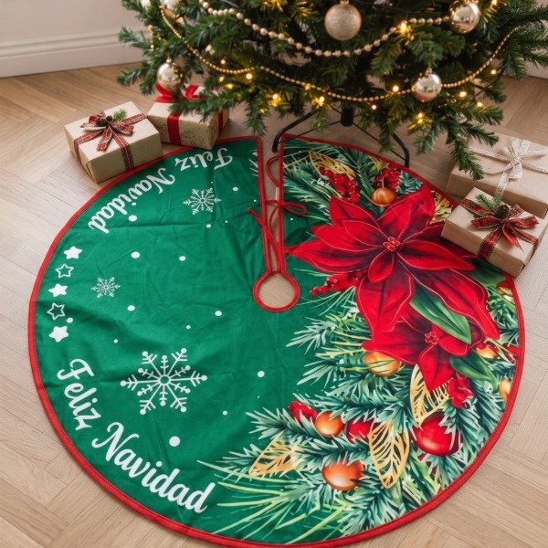 Producto - FALDA DE TELA PARA ARBOL NAVIDEÑO 90CM DISEÑOS SURTIDOS - 3