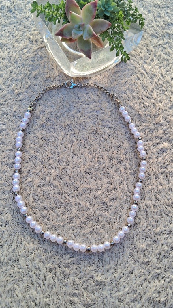 Producto - Choker perlas y pelotitas de níquel