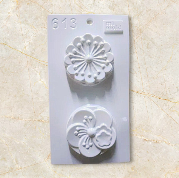 Producto - Molde termoformado 2 flores medida aprox por flor 6x2.5 cm