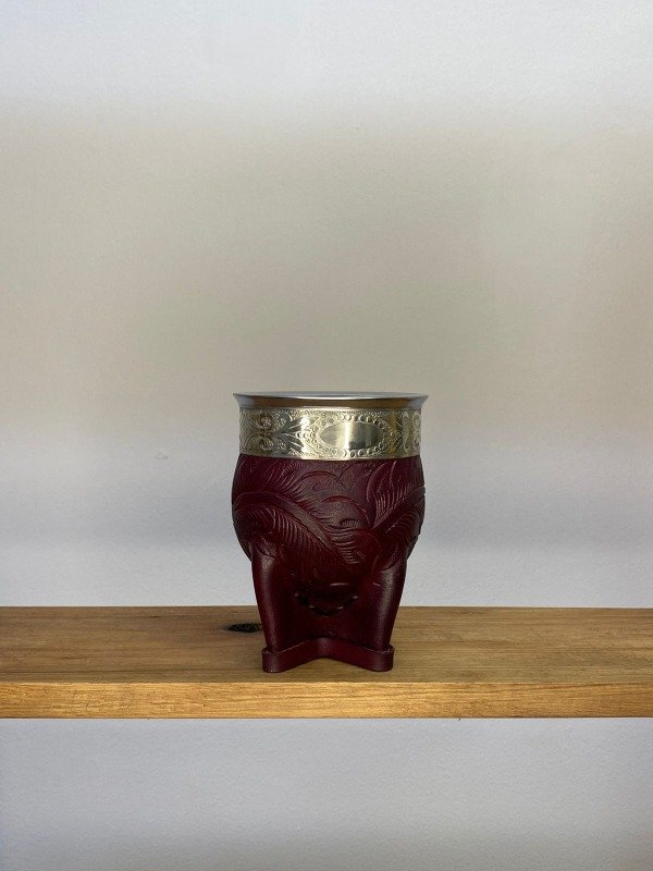 Producto - MATE IMPERIAL CALABAZA CuUERO REPUJADO - BORRAVINO -