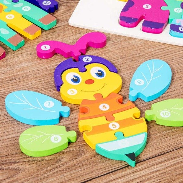 Producto - Rompecabezas Madera Encastre Bloque 3d Animales 1 A 3 Años - 0