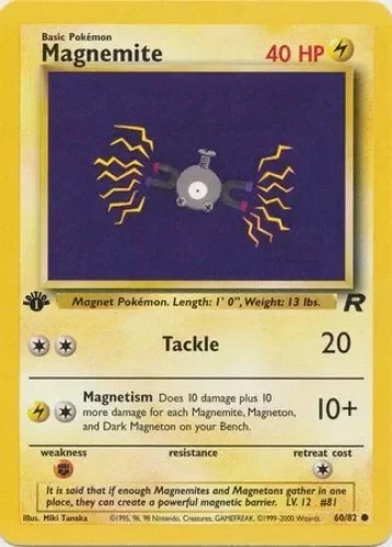 Producto - Pokemon Card - Team Rocket 60/82 - MAGNEMITE (common) 1st Edition