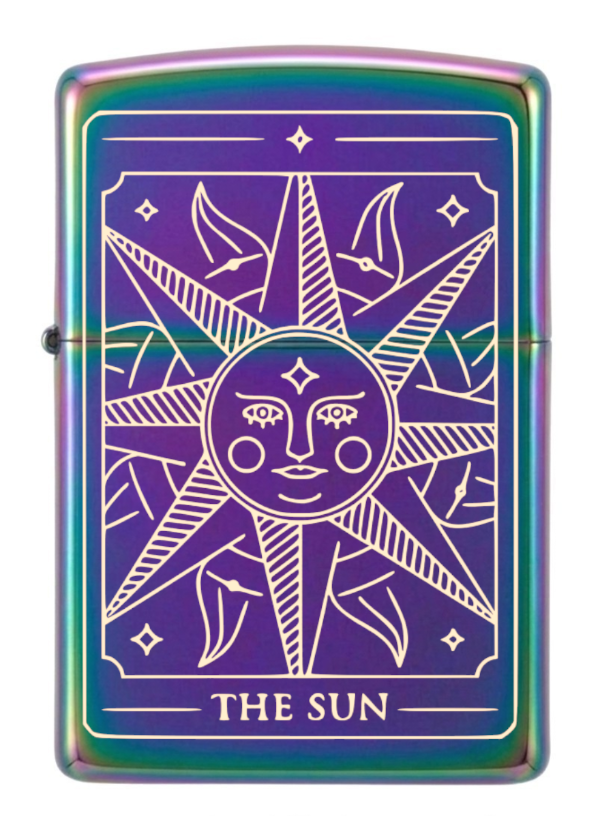Producto - ENCENDEDOR RECARGABLE A BENCINA TAROT THE SUN NEGRO MATE - 2