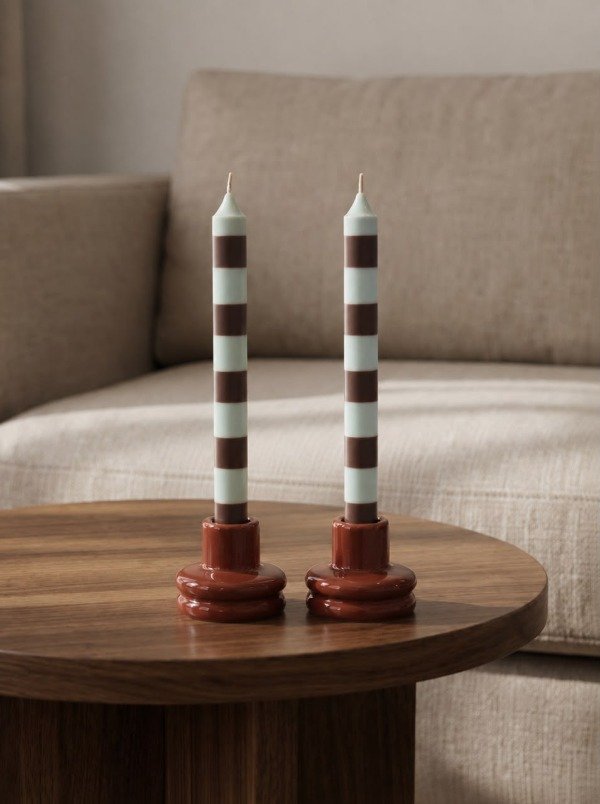 Producto - Vela Candy- celeste y choco - 0