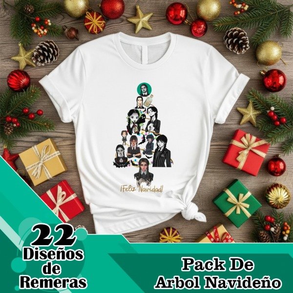 Producto - Diseños Digitales / Plantillas Para Remeras De Arbol Navideño Caricaturas