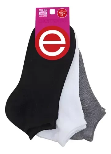 Producto - Pack x3 Medias Elemento soquete Dama lisas