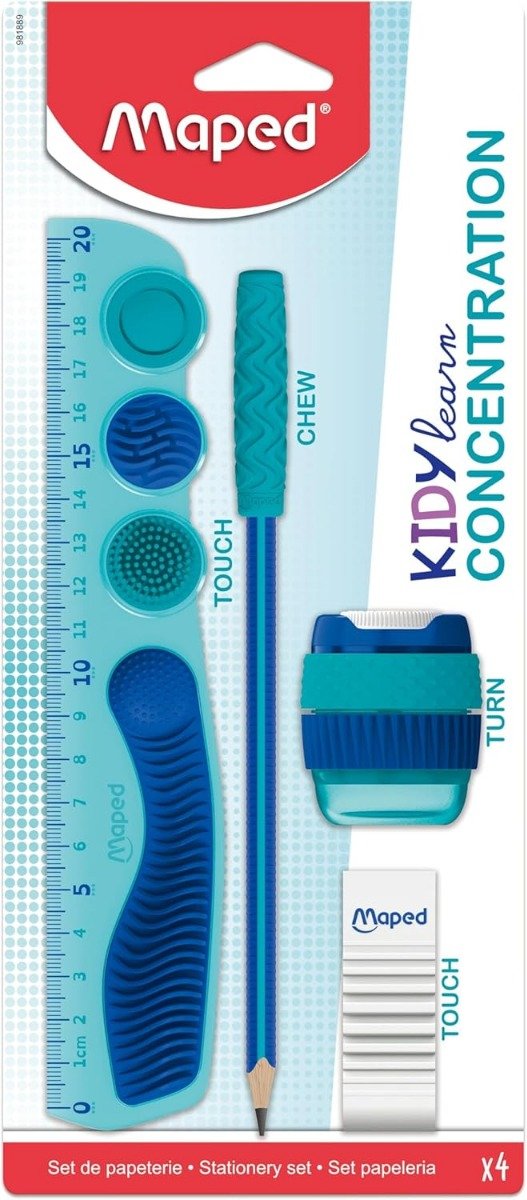 Producto - Kit Escolar Sensorial Kidy Learn Concentration Maped 4 Pzas